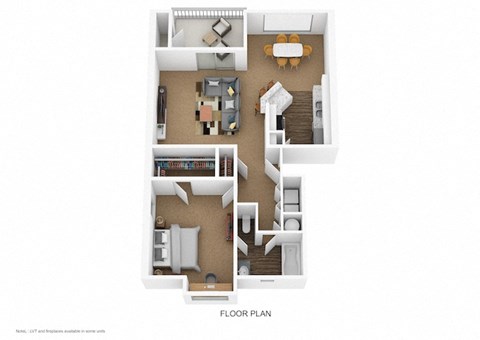 1 bed 1 bath floor plan B  at Wrights Point, Ft Wright, KY, 41011